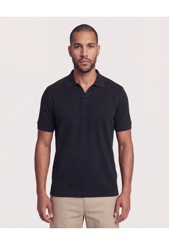 Polo  Para Hombre Cuello Tejido Sin Bolsillo Color Negro Marca Ostu #60110913 Ostu