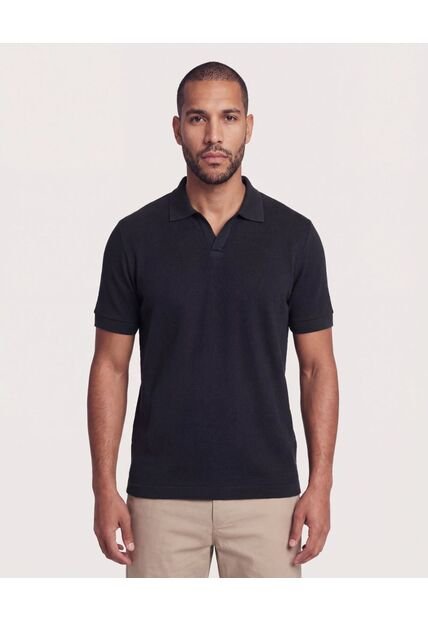 Polo  Para Hombre Cuello Tejido Sin Bolsillo Color Negro Marca Ostu #60110913