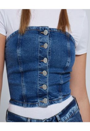 Blusa Para Mujer Manga Sisa Color Azul Medio Marca Ostu #40121029