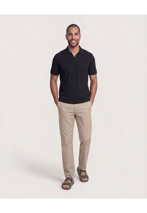 Polo Para Hombre Cuello Tejido Sin Bolsillo Color Negro Marca Ostu #60110913