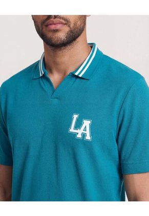 Polo  Para Hombre Cuello Tejido Sin Bolsillo Color Azul Marca Ostu #60110845