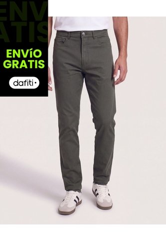 Pantalon Basico 5 Bolsillos  Para Hombre Verde Ostu Ostu