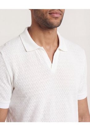 Polo  Para Hombre Cuello Tejido Sin Bolsillo Color Crema Marca Ostu #60110890