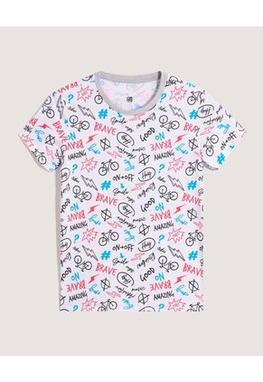 Pijama  Infantil Niño M/C P/L Color Blanco Marca Ostu #80040110