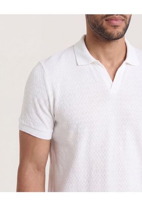 Polo  Para Hombre Cuello Tejido Sin Bolsillo Color Crema Marca Ostu #60110914