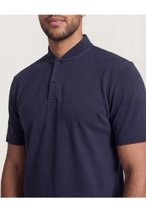 Polo Para Hombre Cuello Mao Sin Bolsillo Color Azul Marca Ostu #60110909