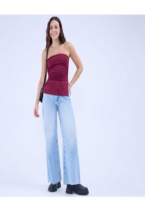 Camiseta Para Mujer Straple Color Vino Marca Ostu #40092307