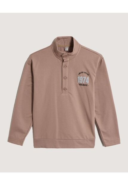 Buzo  Infantil Niño Cuello Alto O Cuello Tortuga Color Café Marca Ostu #80060195