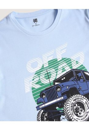 Pijama  Infantil Niño M/C P/C Color Celeste Marca Ostu #80040105