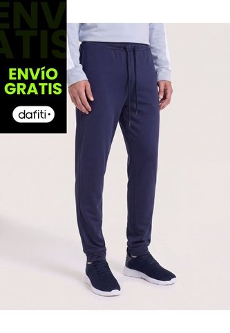 Pantalón Jogger Con Screen  Para Hombre Azul Ostu Ostu