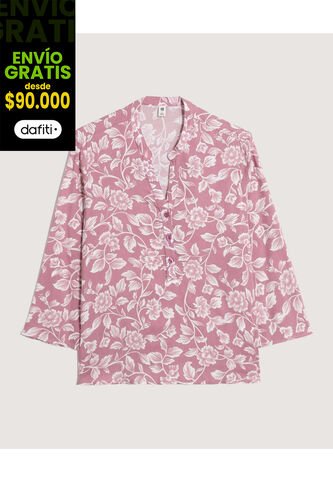 Blusa  Para Mujer Manga 3/4 Color Morado Marca Ostu #40121230 Ostu