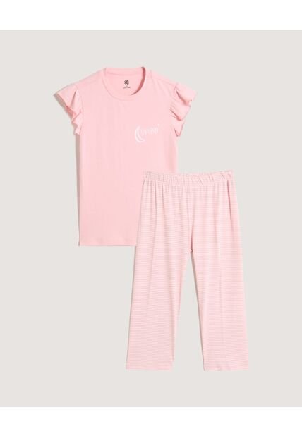 Pijama  Infantil Niña M/C Capri Color Rosa Marca Ostu #90040087