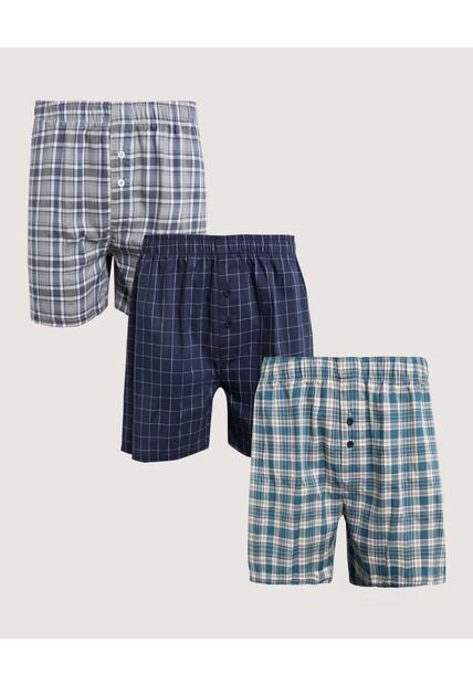 Boxer Para Hombre Bragueta Amplio Color Azul Marca Ostu #60000522