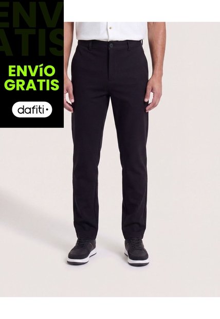 Pantalón Formal Recto  Para Hombre Negro Ostu