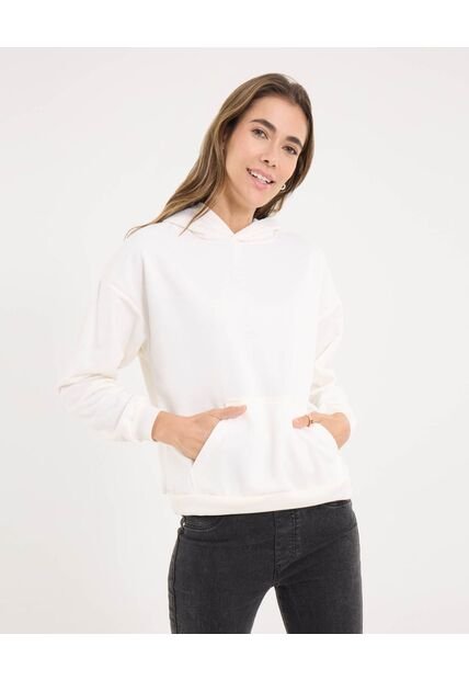 Buzo Para Mujer Hoodie Color Marfil Marca Ostu #40060501