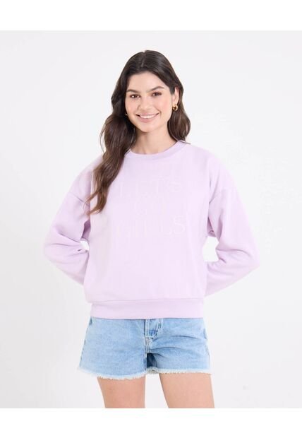 Buzo  Para Mujer Cuello Redondo Color Lila Marca Ostu #40060520