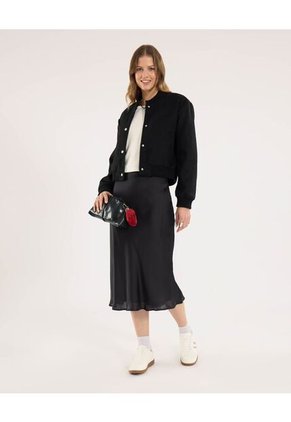 Chaqueta Para Mujer Bomber Color Negro Marca Ostu #40080221