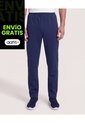 Pantalón Con Cortes En Contraste  Para Hombre Azul Ostu de Ostu