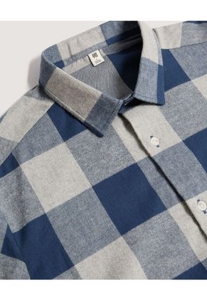 Camisa  Para Hombre Manga Larga Sin Bolsillo Cuello Casual M Color Gris Marca Ostu #60010873