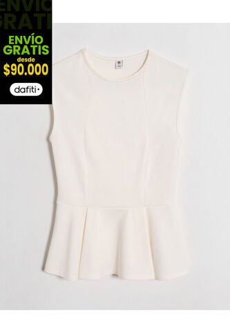 Camiseta  Para Mujer Manga Sisa Cuello Redondo Color Beige Marca Ostu #40092680 Ostu