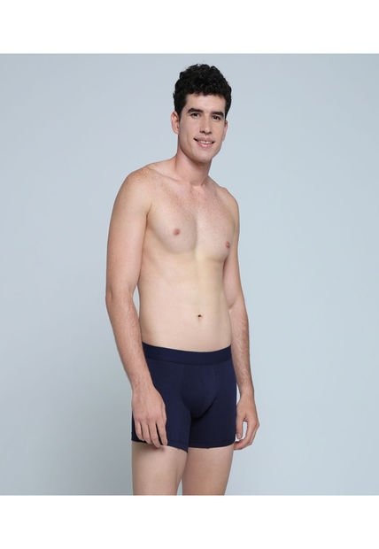 Boxer Para Hombre Filete Corto Algodón Color Azul  Marca Ostu #60000411