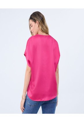 Blusa Para Mujer Manga Corta Color Purpura Marca Ostu #40121108