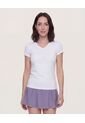 Camiseta  Para Mujer Manga Corta Cuello V Color Blanco Marca Ostu #40092804 de Ostu