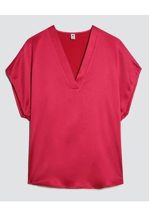 Blusa Para Mujer Manga Corta Color Purpura Marca Ostu #40121108