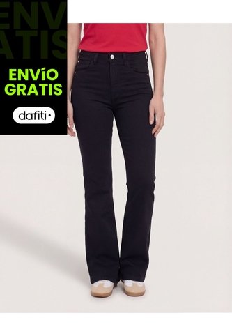 Jean Skinny Flare  Para Mujer Negro Ostu Ostu