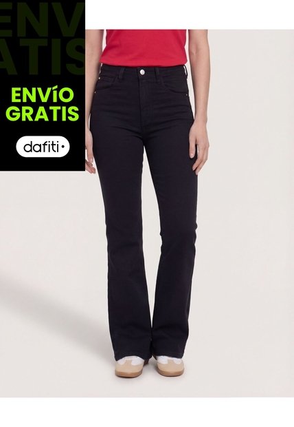 Jean Skinny Flare  Para Mujer Negro Ostu