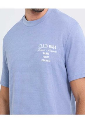 Camiseta Para Hombre Manga Corta Color Azul Marca Ostu #60091576