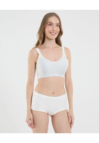 Top Para Mujer Top Color Marfil Marca Ostu #40220383 Ostu