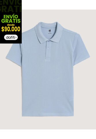 Polo  Infantil Niño Manga Corta Color Azul Marca Ostu #80110123 Ostu