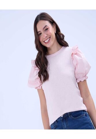 Camiseta Para Mujer Manga Corta Color Rosado  Marca Ostu #40092260 Ostu