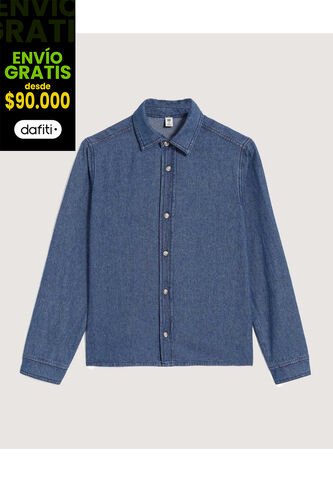 Camisa  Infantil Niño Manga Larga Color Azul Marca Ostu #80010063 Ostu