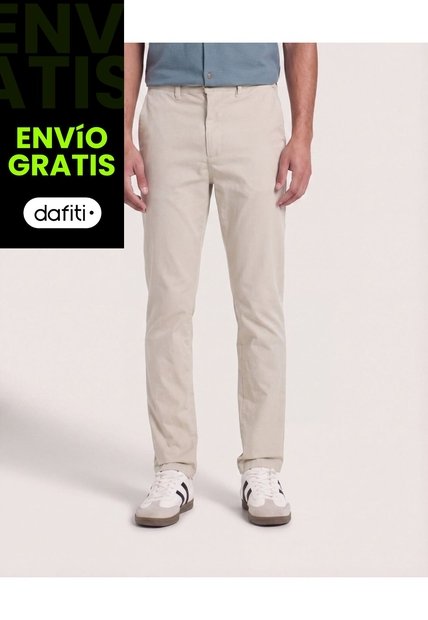 Pantalón Basico Chino  Para Hombre Beige Ostu