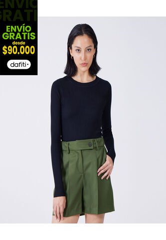 Saco Para Mujer Cuello Redondo Color Negro Marca Ostu #40330075 Ostu