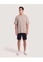 Camiseta Oversize Texturizada  Para Hombre Café Ostu de Ostu