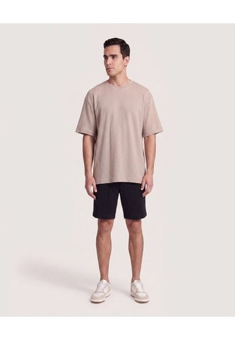Camiseta Oversize Texturizada  Para Hombre Café Ostu Ostu