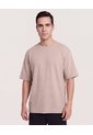 Camiseta Oversize Texturizada  Para Hombre Café Ostu de Ostu