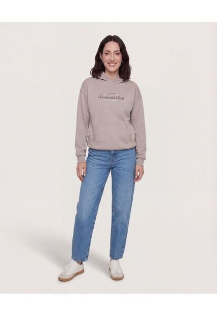 Buzo  Para Mujer Hoodie Color Beige Marca Ostu #40068219