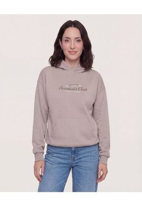 Buzo  Para Mujer Hoodie Color Beige Marca Ostu #40068219