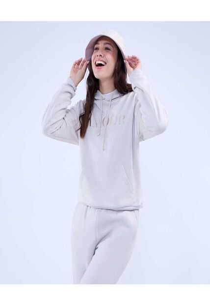 Buzo Para Mujer Hoodie Color Beige Marca Ostu #40060407