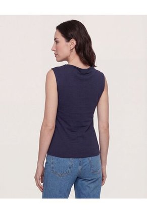 Camiseta  Para Mujer Manga Sisa Cuello Redondo Color Azul Marca Ostu #40097966