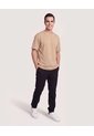 Camiseta Regular Preteñida Klang  Para Hombre Café Ostu de Ostu