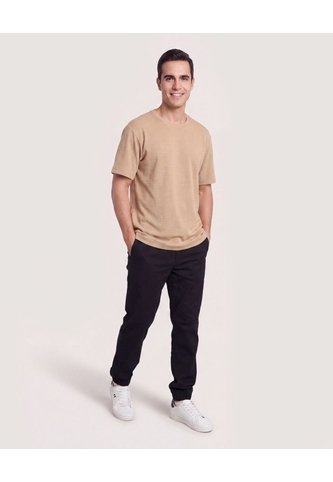 Camiseta Regular Preteñida Klang  Para Hombre Café Ostu Ostu
