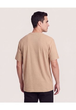 Camiseta Regular Preteñida Klang  Para Hombre Café Ostu