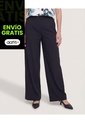 Pantalón Con Prenses  Para Mujer Negro Ostu de Ostu