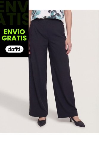 Pantalón Con Prenses  Para Mujer Negro Ostu Ostu