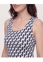 Top Basico Hombro Ancho  Para Mujer Azul Ostu de Ostu